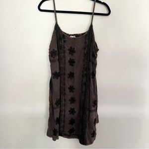 Sportique grunge floral print spaghetti strap dress with tie backs size small